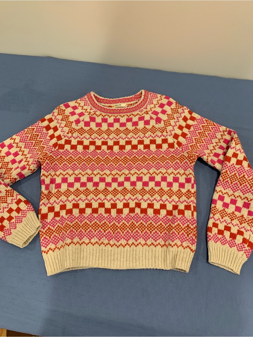 Marine Layer ARCHIVE  Pink Orange geo Sweater Womens small $178